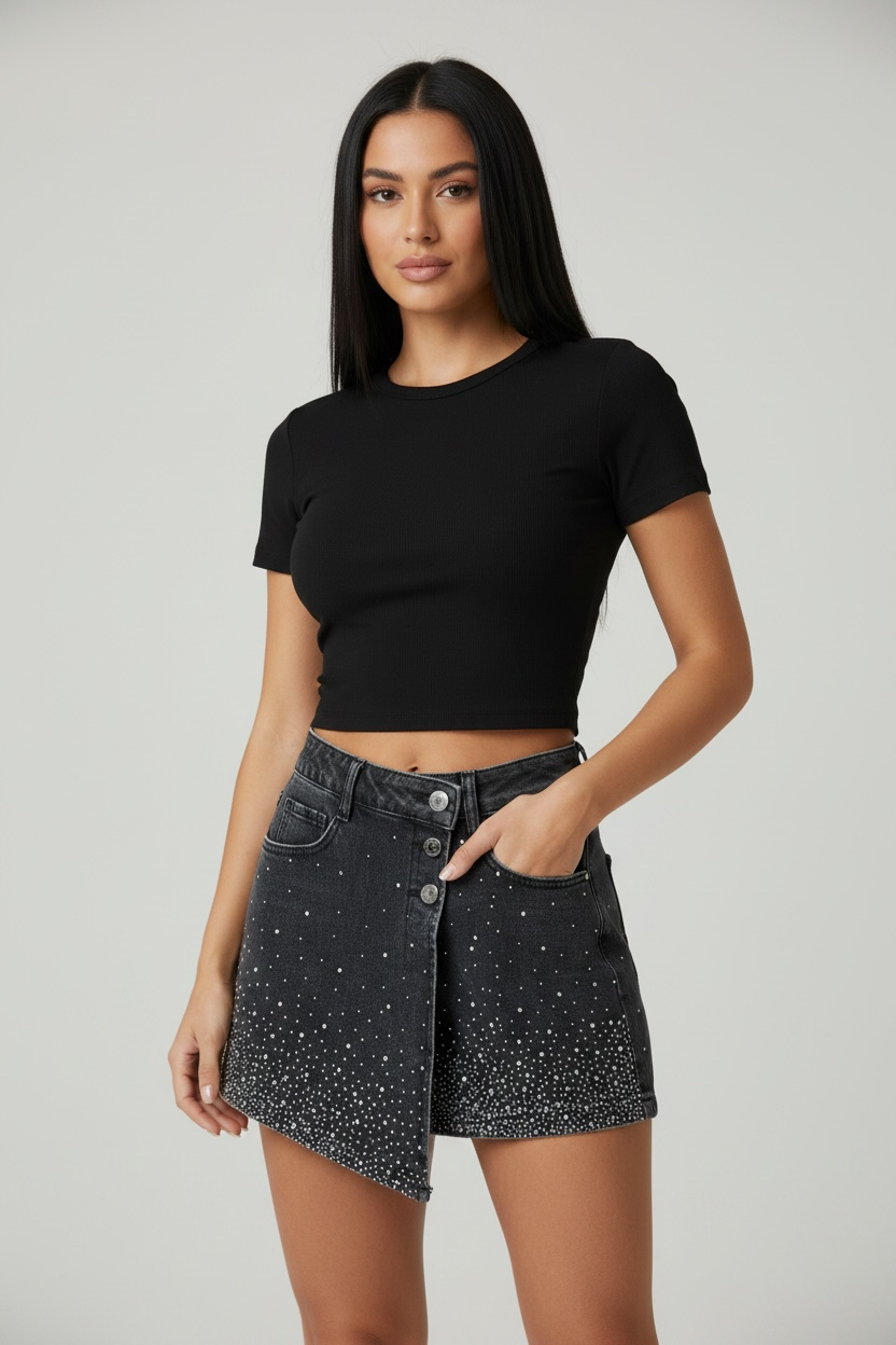 Пола-панталон с камъни